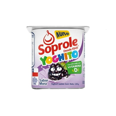 Yoghurt Batido Sabor Mora Pote 120 G Soprole