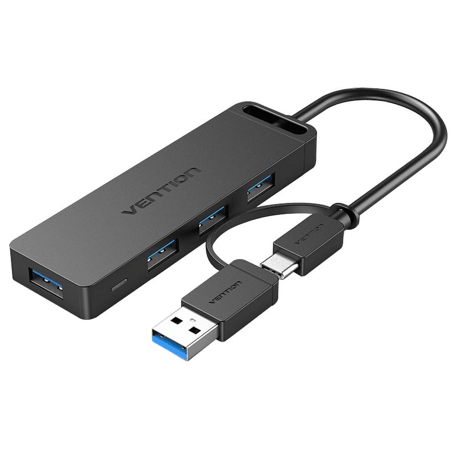 Hub De 4 Puertos 2 En 1 - Usb-c 3.0 Con Poder - Vention