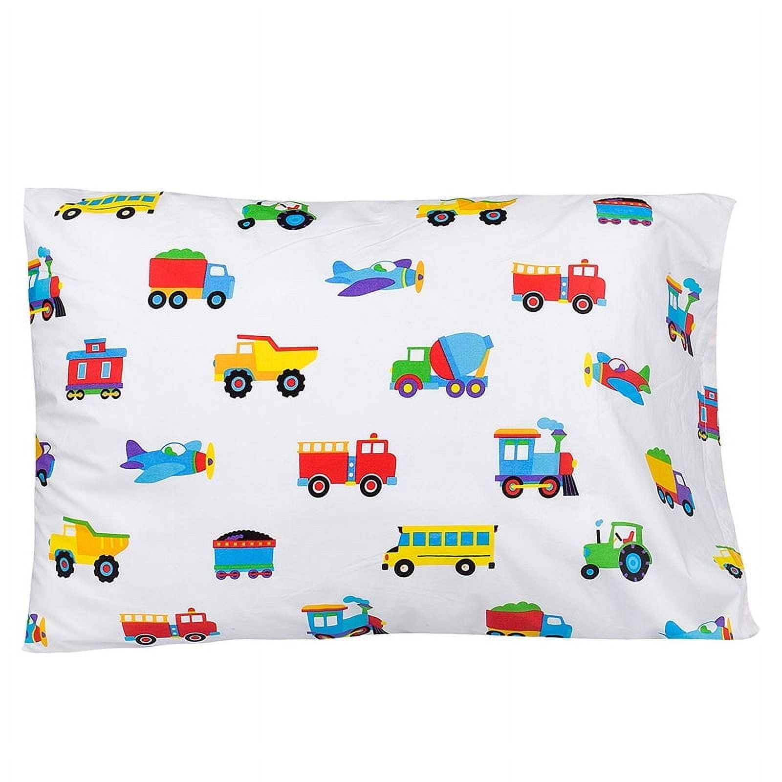 Milsleep - Azul Trenes Aviones Camiones Algodón Edredón Set Toddler Twin Full/Queen Niños