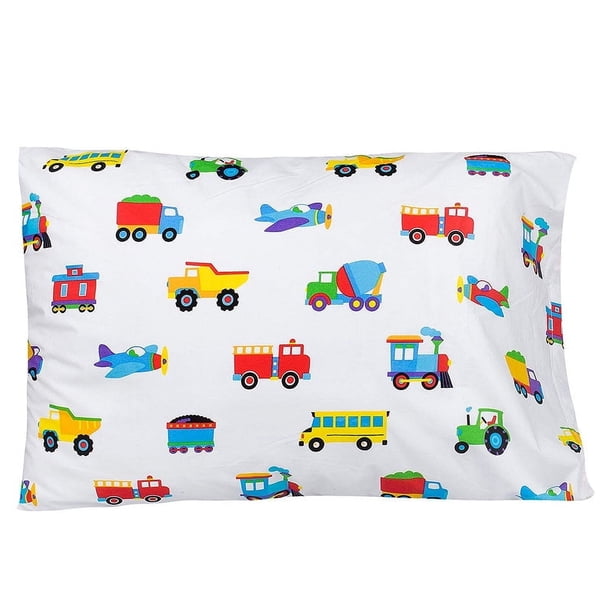 Azul Trenes Aviones Camiones Algodón Edredón Set Toddler Twin Full/Queen Niños