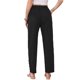 thumbnail image 3 of INSPIRE CHIC Pantalones de Lino para Mujer Verano Casual de Cintura Alta con Cordón de Algodón Pantalones Largos L Negro, 3 of 6