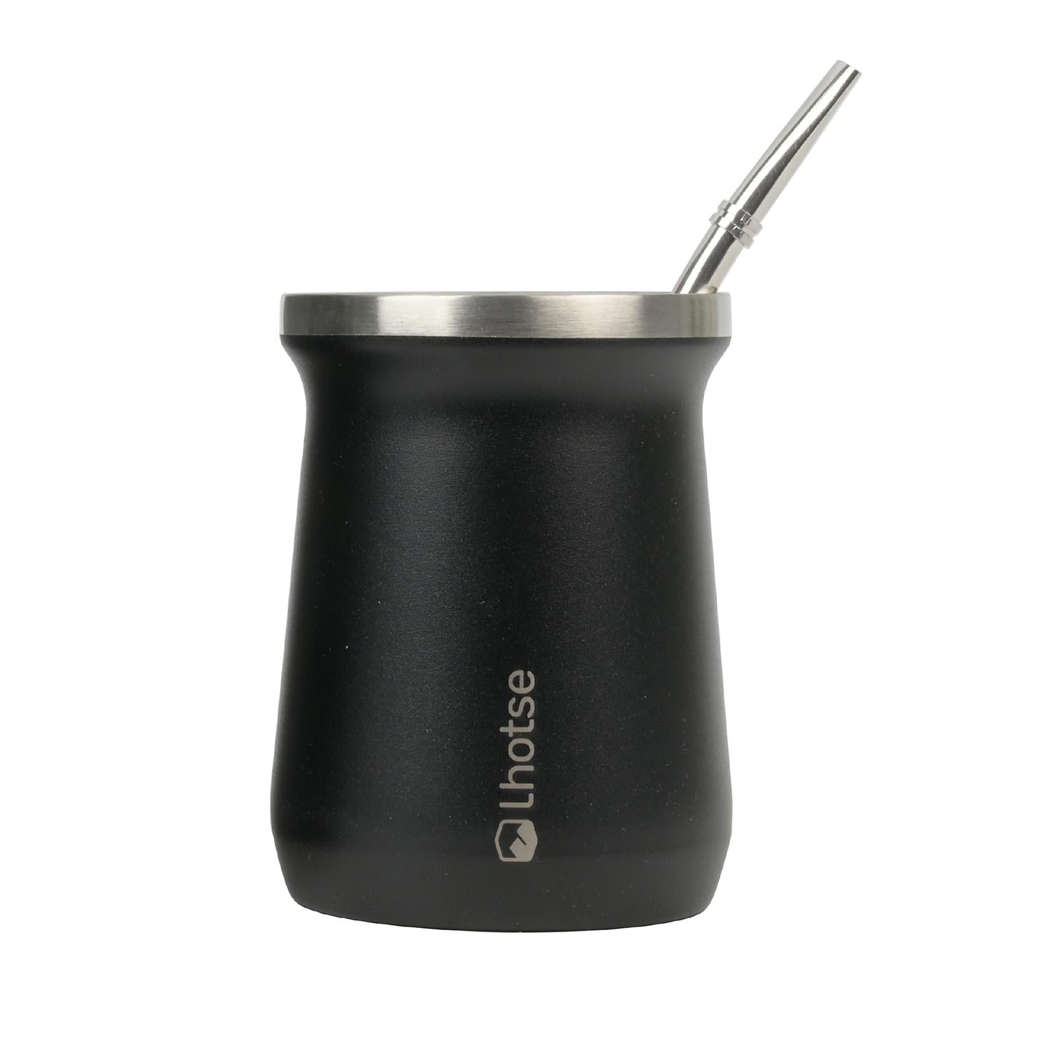 Mate Acero Inoxidable Con Bombilla Lhotse Negro