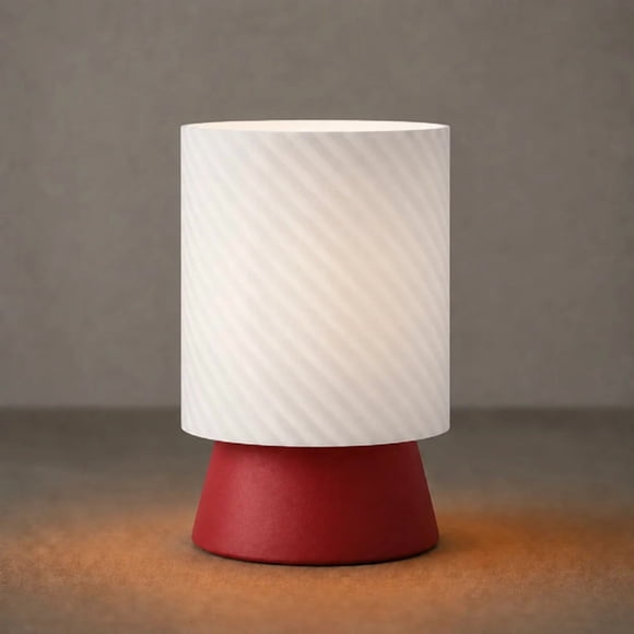 Lámpara de Mesa Velador SLVJE Spiral Glow E27 Impresa en 3D 30 cm Rojo / Blanco + Ampolleta
