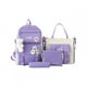 thumbnail image 1 of 4 Pcs/Set Student Backpack Set Includes Crossbody Bag Pencil Case And Tutoring Bag Large Capacity Zipper Closure Travel Backpack, 1 of 3