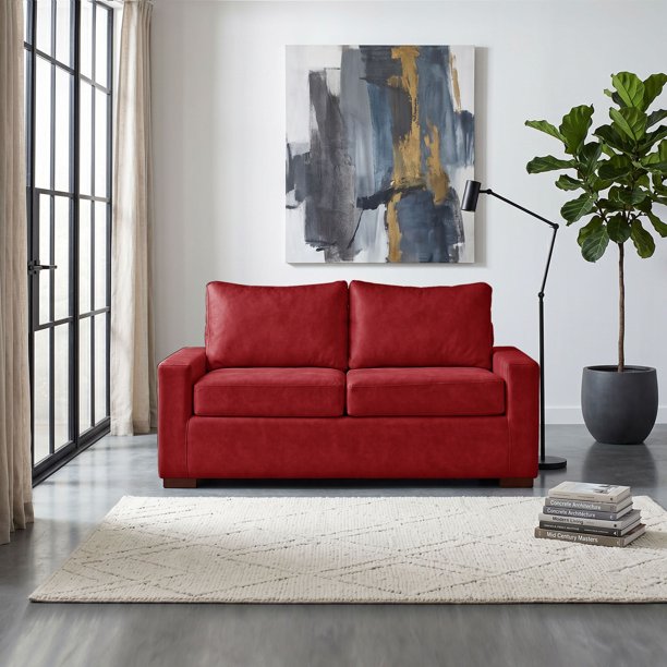 Sofa Livorno 2 C Cuero Kentucky Rojo