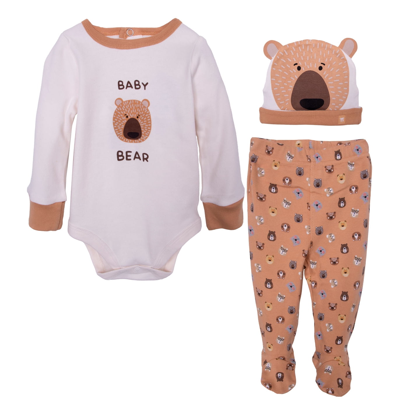 Pillin - Set 3 Piezas Recién Nacido Niño Algodón Orgánico Ositos