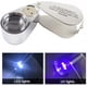 thumbnail image 3 of Lupa de bucle de joyería iluminada de metal 40X, lupa con luz LED, lupa de bolsillo plegable para joyeros, para detectar moneda, identificar tipos de joyeros, lupa, 3 of 7
