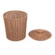 thumbnail image 3 of Cestas De Almacenamiento Contenedor Redondo Tejido A Mano Con Tapa Para Patio Decoración Del Hogar Pan 23.5x28.5cm, 3 of 5
