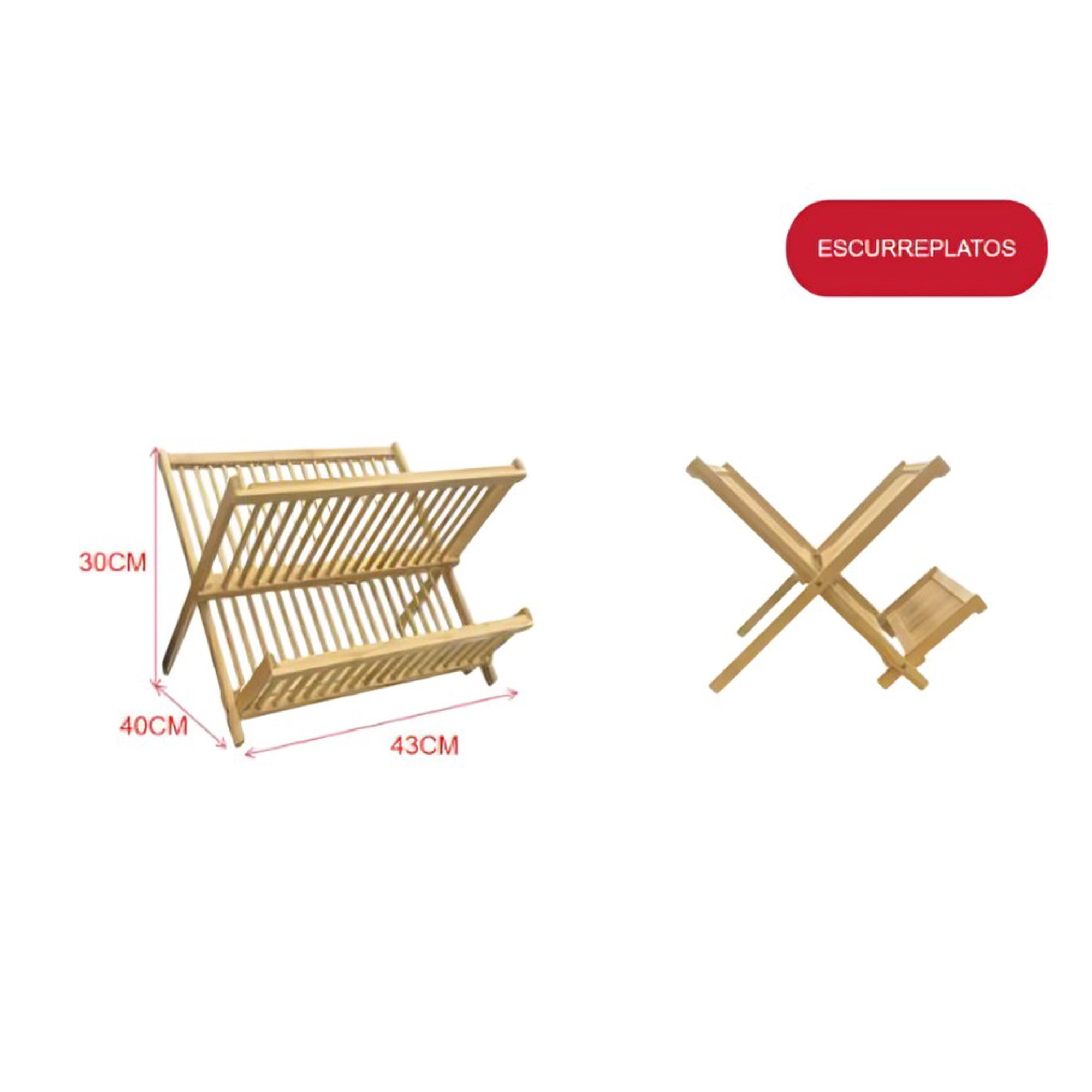 Genérico - Escurreplatos De Madera Secador De Platos Para Cocina