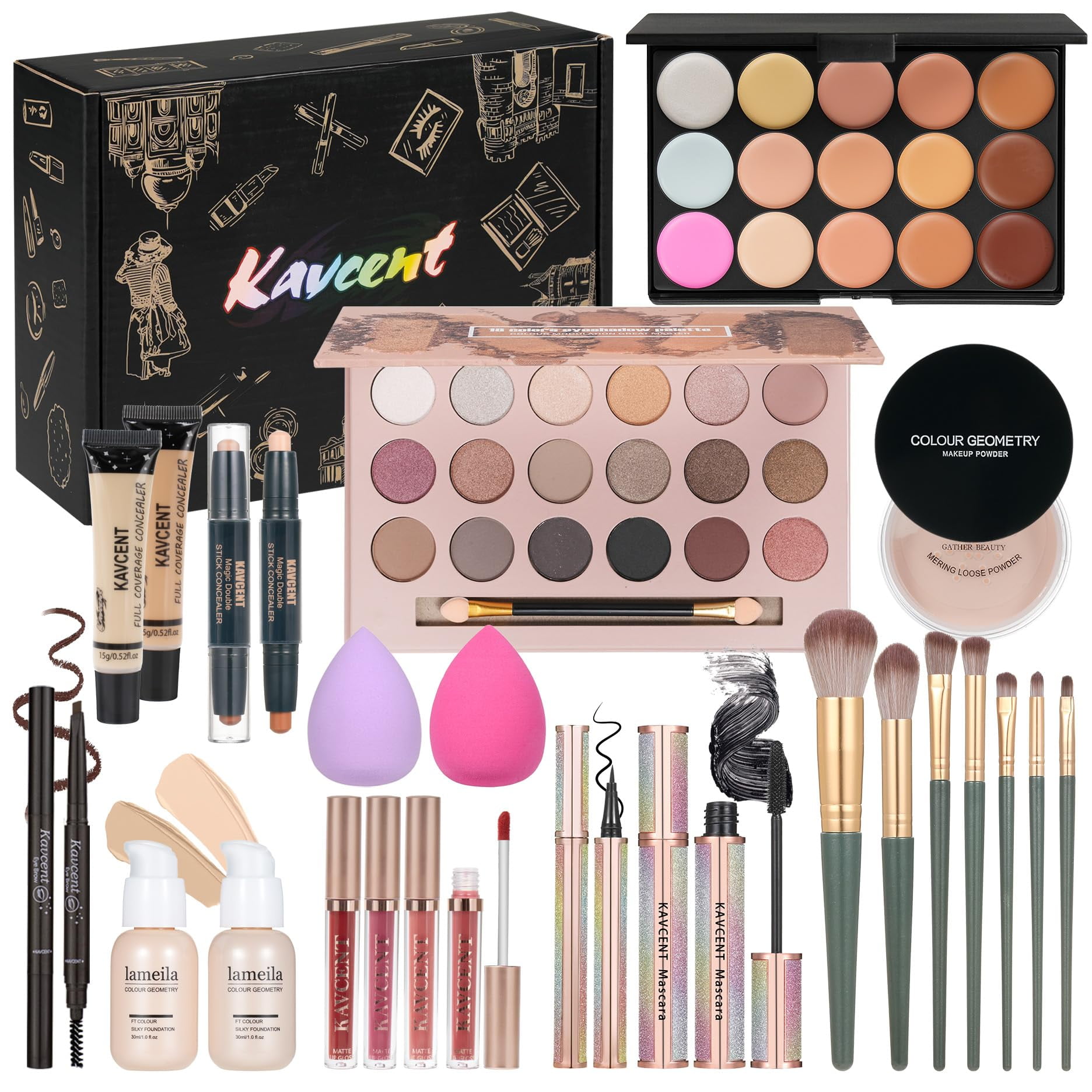 Kit De Maquillaje Kavcent Set De Maquillaje Para Adolescentes Y Mujeres, Kit Completo