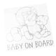 thumbnail image 1 of BEBé A BORDO Y Oso De Peluche Calcomanía De Vinilo Reflectante Para Ventana De Coche, Blanco, 1 of 5