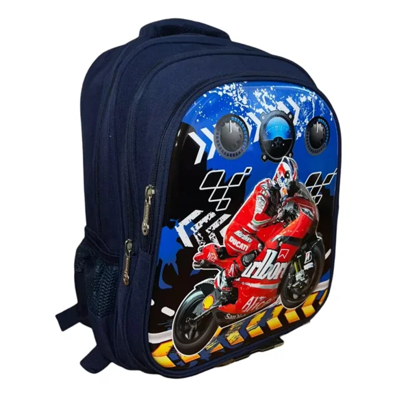 Mochila Escolar Diseño 3d Moto