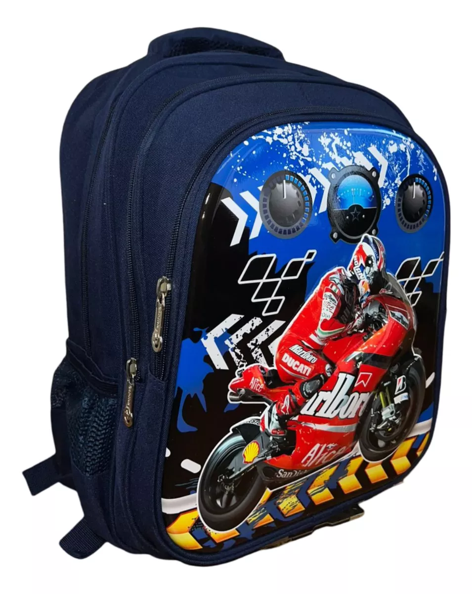 Center Web - Mochila Escolar Diseño 3D Moto