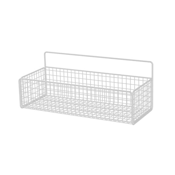 Cestas colgantes de cocina, cestas de alambre para almacenamiento, decoración de pared, estantes flotantes de hierro, organizador de pared para baño, Blanco