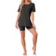 thumbnail image 2 of Conjunto de Pijama con Mangas Divididas para Mujer INSPIRE CHIC, Ropa de Dormir de Punto Jersey Suave con Pantalones Cortos Ajustados para Primavera Verano M Negro, 2 of 6