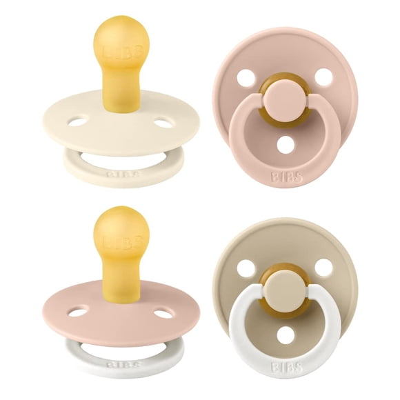 Baberos para Chupete Colour Soother – Pack de 4, Látex de Caucho Natural, 0‑6 meses