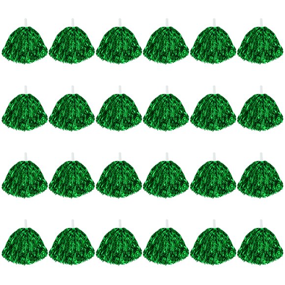 Pompones Cheerleading CUGBO, 24 unidades, lámina metálica, color verde