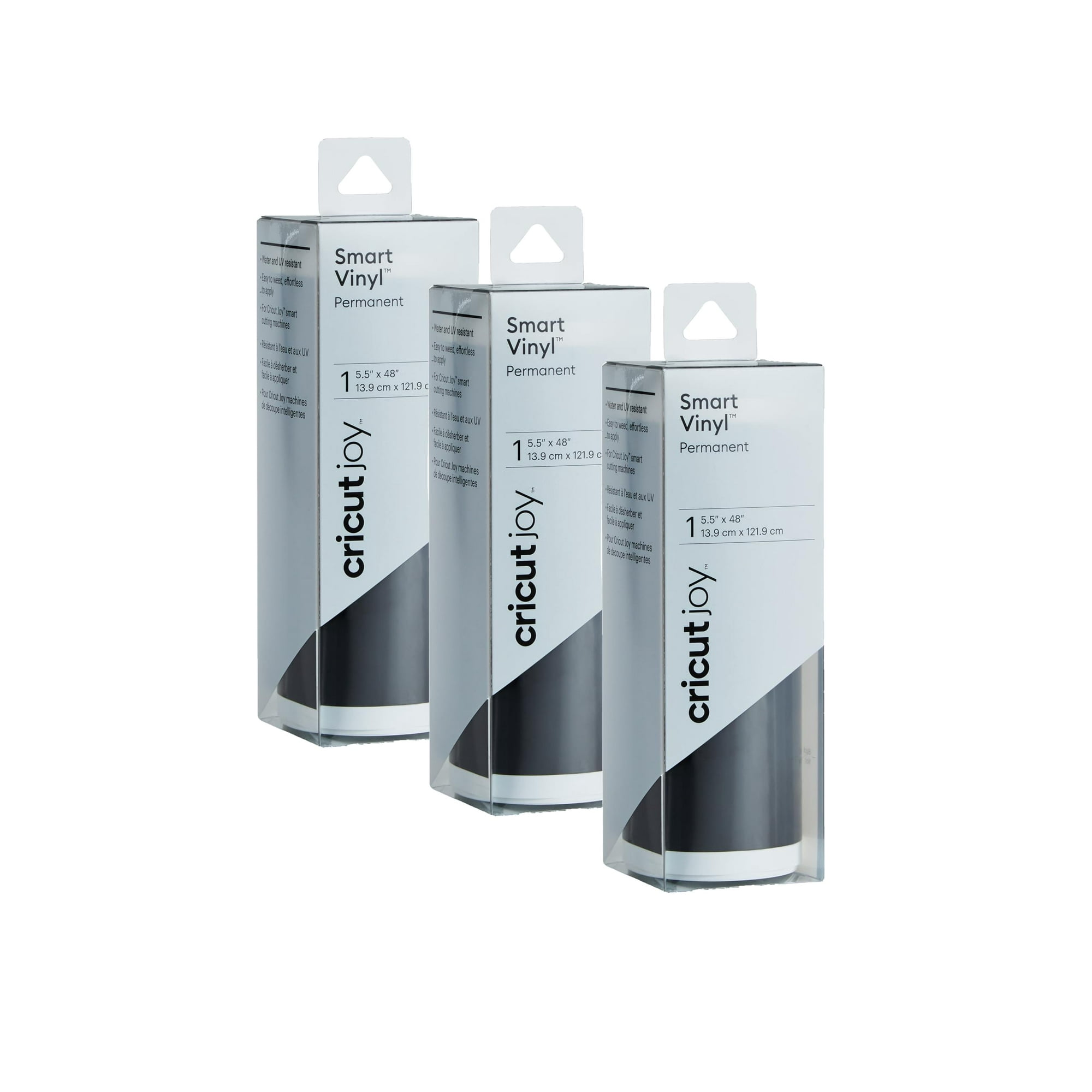 Vinyl Cricut Joy Smart, Adhesivo Permanente Negro, Paquete De 3 Unidades, 1,2 M