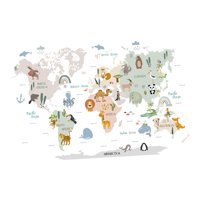 Magideal - Animal World Pegatinas De Pared Murales De Pared Para Niños Arte De Pared De Dibujos Animados Educativos Decoración De Pared De Animales Para Niño