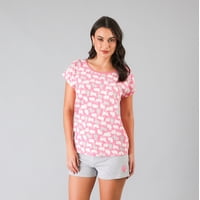 Pijamas Top + Short Caja Flores Mujer 33880-21