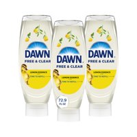 Dawn Free & Clear Jabón Líquido Para Platos Ez-Squeeze, Líquido Para Lavar Platos, Eliminación De Grasa, Limón, 24.3 Fl Oz (Paquete De 3)