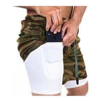 Oem - Short Gimnasio Hombre Con Calza Y Bolsillo Para Celular Marron Xl