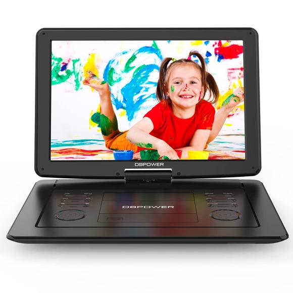 Reproductor de DVD portátil DBPOWER, pantalla giratoria de 17,9 pulgadas, batería de 6 horas