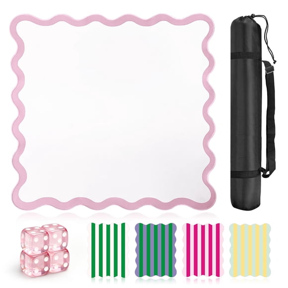 Tapete de Mahjong ZWFCGMMBC 82 cm Rosa Antideslizante para 4 Jugadores