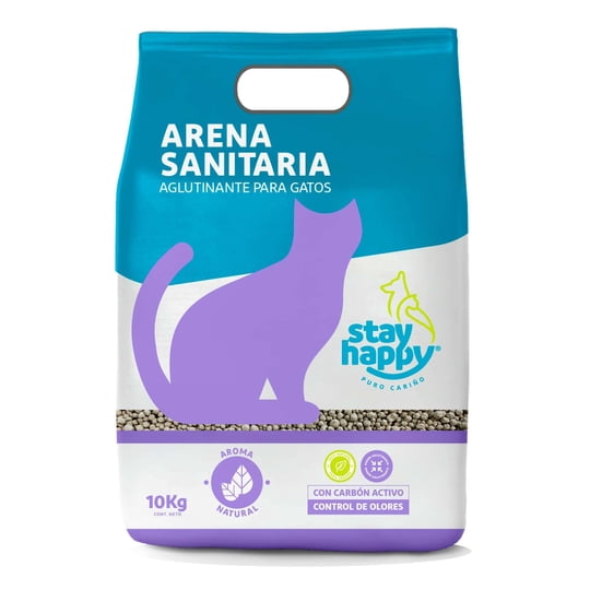 Arena Sanitaria Para Gato Aglutinante Bolsa 10 kg Stay Happy