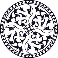 Rienda Libre Graphics - Decomural Leaf Pattern Circle Headboard Ws-18927