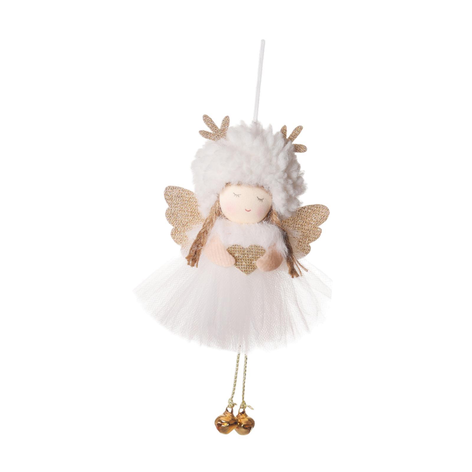 Bothyi - Adorno Colgante Para Árbol De Navidad Con Forma De Muñeco De Ángel Para Chimenea De Salón, Color Blanco