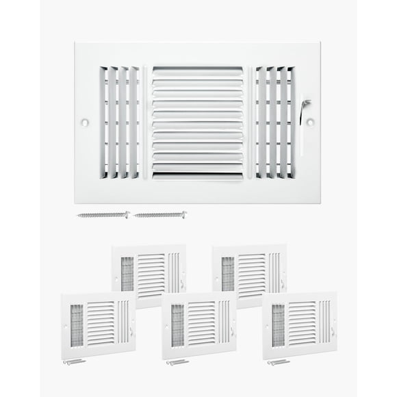 Air Vent Covers VEVOR, 15 x 25 cm, 6 unidades, rejillas de ventilación de hierro, color blanco