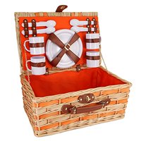 Cesta De Pícnic Picnic & Beyond Premium Willow Con Service 4 Orange