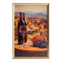 Genérico - Cuadro Decorativo Vino Viñedo Atardecer Mediterráneo Jhn