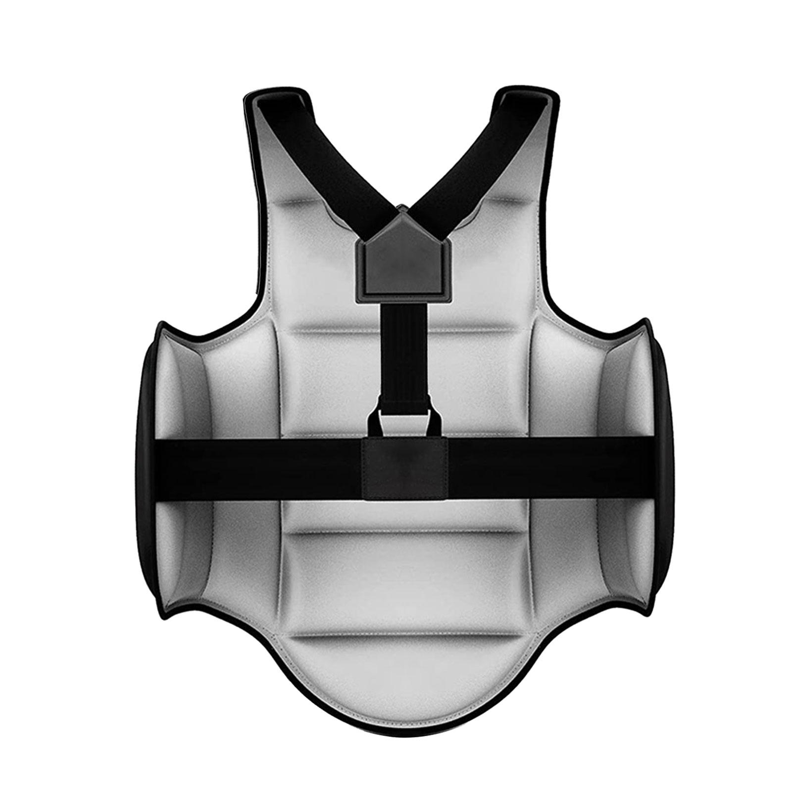 Magideal - Protector De Pecho De Karate, Almohadilla De Protección De Escudo Ajustable, Equipo De Escudo De Costillas, Chaleco Protector De Taekwondo Mma Para , Negro Xl