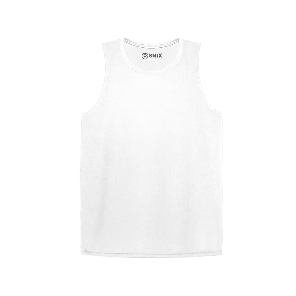 Snix - Camiseta Infantil Dry Fit Sin Mangas Cuello Polo Blanco Talla 8