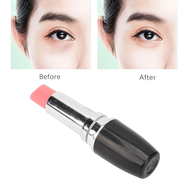 Eye Lipstick Massager Portable Black Lipstick Shape Vibration Face Massage Wand for Facial Eye