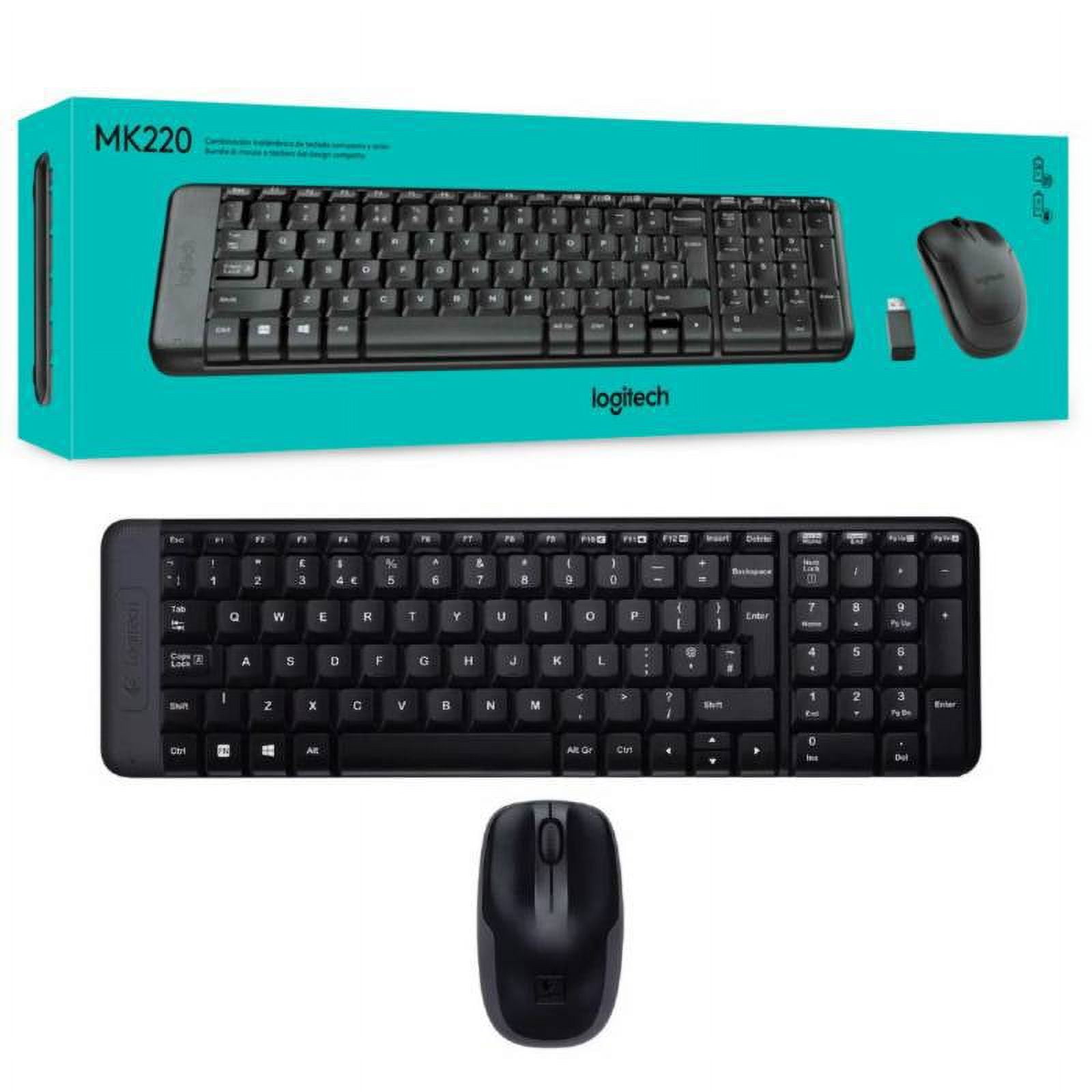 Kit De Teclado Y Mouse Inalámbrico Logitech Mk220 Español De Color Negro