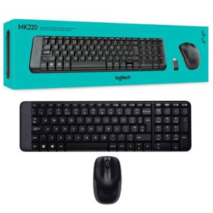 Kit De Teclado Y Mouse Inalámbrico Logitech Mk220 Español De Color Negro