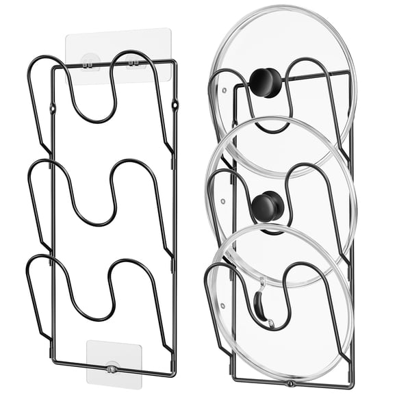 Organizador de Tapas de Ollas ORDORA Rack de 6 Niveles Negro Paquete de 2