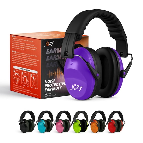 Protectores auditivos Jozy EM-5005 con cancelación de ruido para niños, SNR 26 dB, morado
