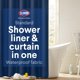 thumbnail image 1 of Cortina de ducha CLOROX 2 en 1 para baño, tela duradera, azul, 72 x 72, 1 of 8