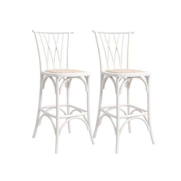 Pack 2 Sillas Altas Amelia de Madera - Blanco
