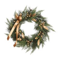 Bothyi - Corona Navideña Para Puerta De Entrada, 22 Pulgadas, Color Verde, Para Interior Y Exterior, Para Fiestas En Ventanas