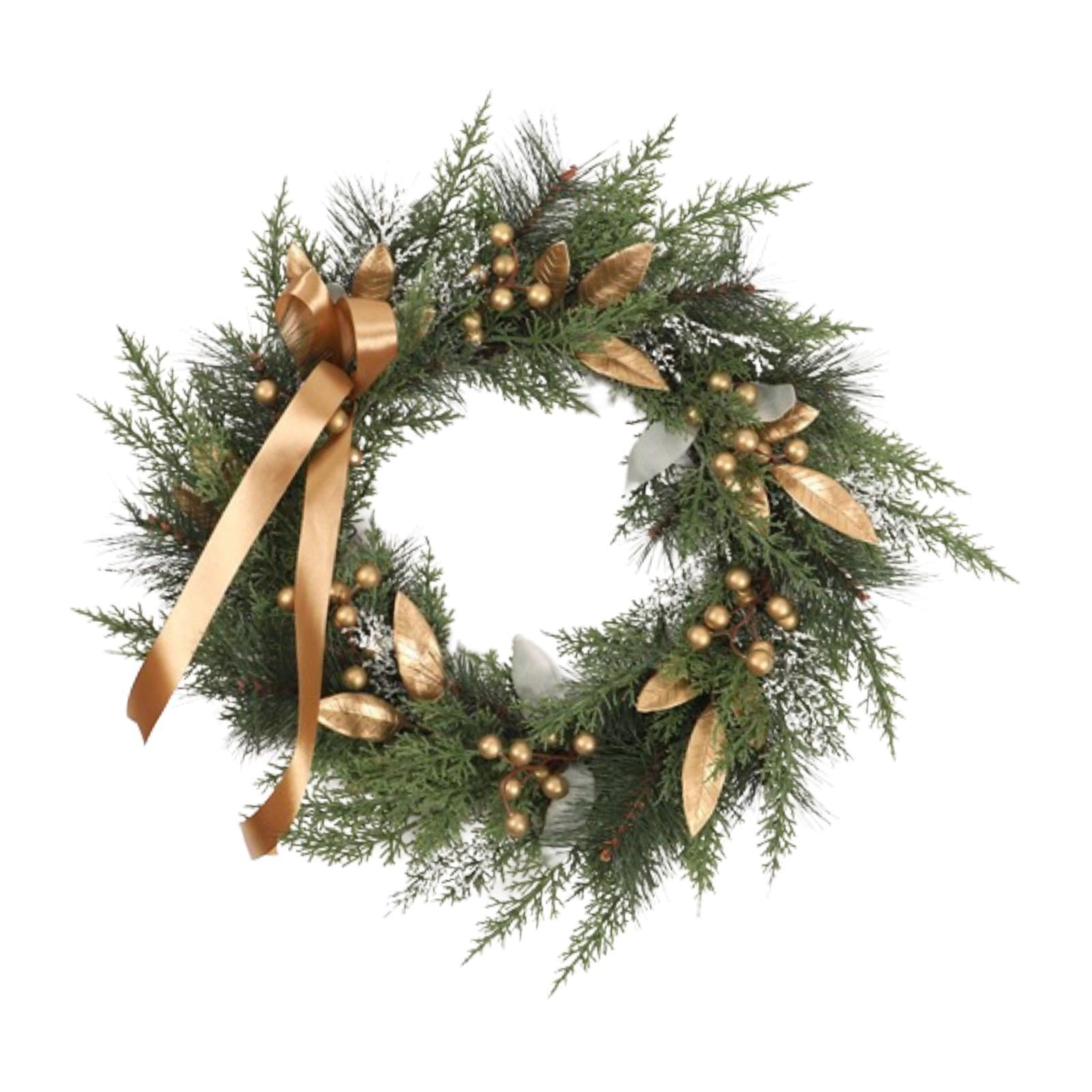 Bothyi - Corona Navideña Para Puerta De Entrada, 22 Pulgadas, Color Verde, Para Interior Y Exterior, Para Fiestas En Ventanas