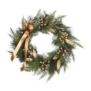 Bothyi - Corona Navideña Para Puerta De Entrada, 22 Pulgadas, Color Verde, Para Interior Y Exterior, Para Fiestas En Ventanas