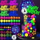 thumbnail image 1 of Juego de decoración para tartas SPFYUnion Glow, 56 piezas, neón reactivo a los rayos UV, fiesta, 1 of 7
