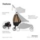 thumbnail image 5 of Bolsa de cochecito Stokke Babyzen YOYO Taupe con base de rueda y ganchos, 5 of 6