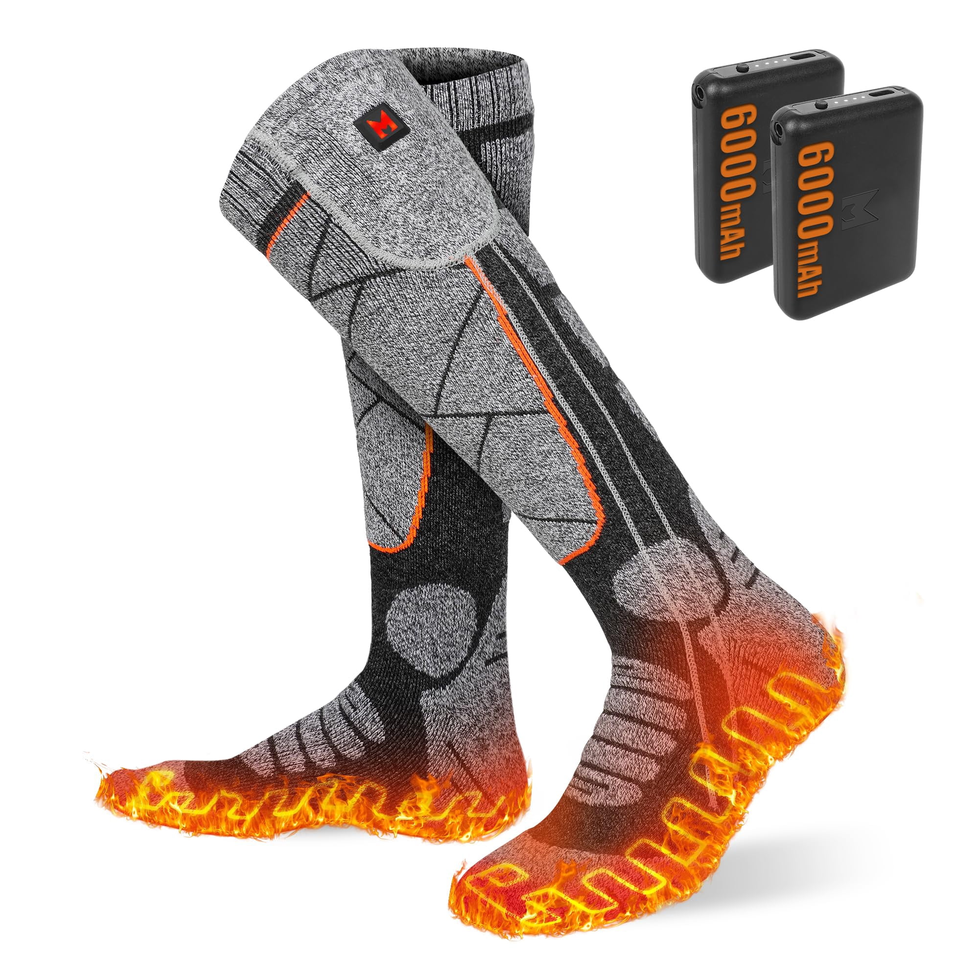 Calcetines Térmicos Eihbiea De 5 V, 6000 Mah, Recargables Para Hombres Y Mujeres