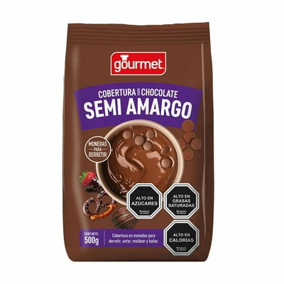 Cobertura Chocolate Semi Amargo Paquete 500 G Gourmet